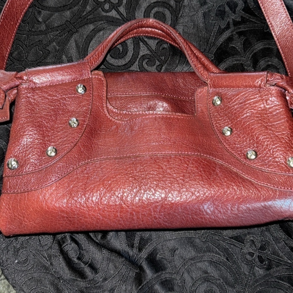 Foley  + Corrins burgundy leather tote bag